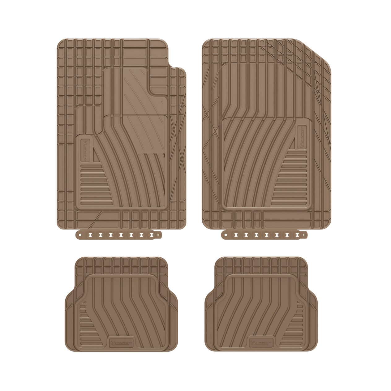 MICHELIN UNIVERSAL FIT MAT SET  - 4PC (BLACK/ GRAY/ TAN)